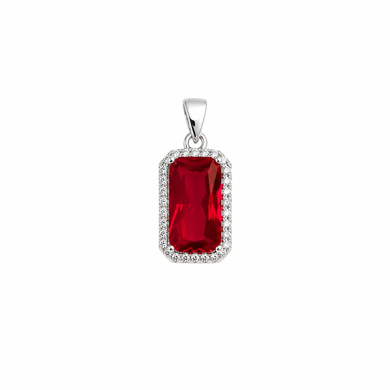 Silver Classic Ruby Necklace