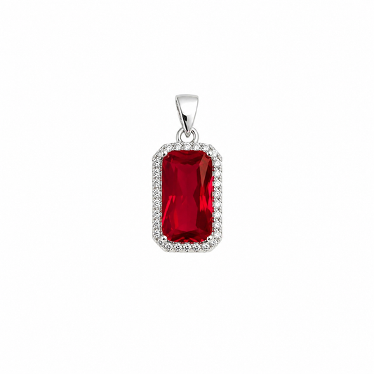 Silver Classic Ruby Necklace