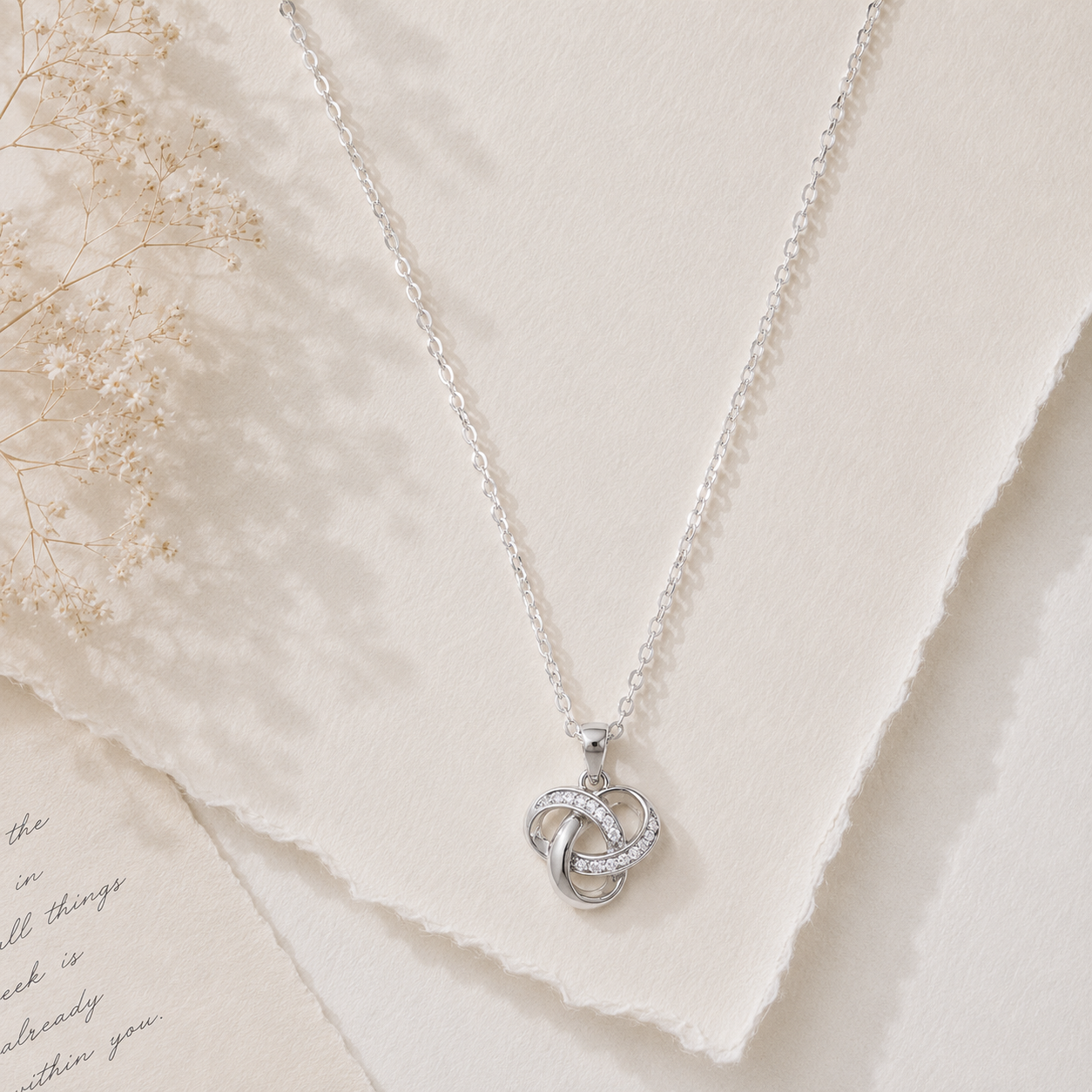 Silver Infinity Knot Sparkle Necklace