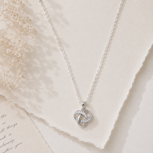 Silver Infinity Knot Sparkle Necklace