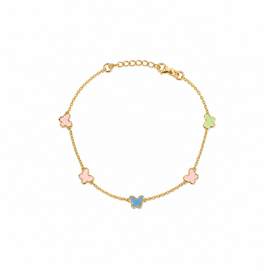 Silver Pastel Butterfly Bracelet