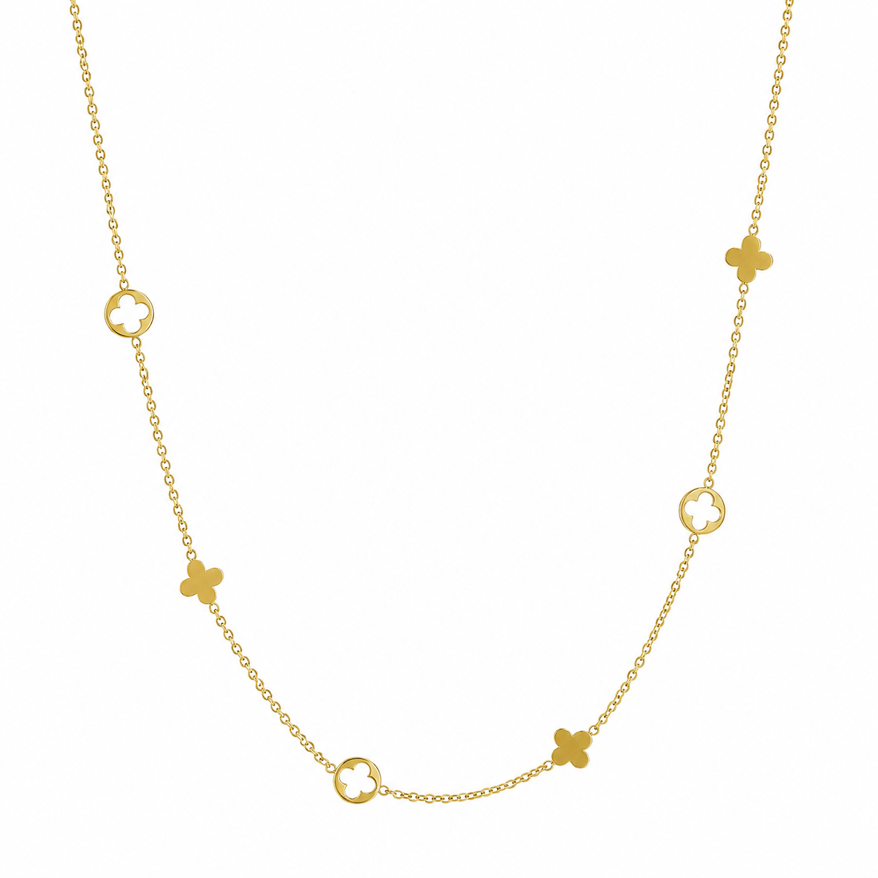 Demi Fine Clover Charm Station Necklace
