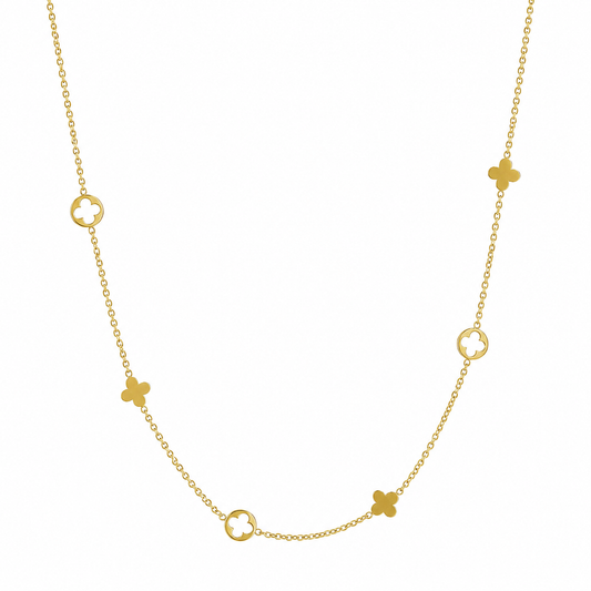Demi Fine Clover Charm Station Necklace