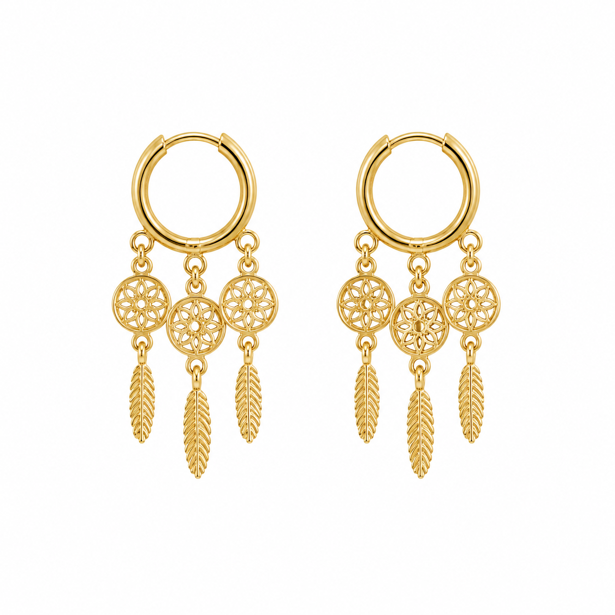 Demi Fine Celestial Dreamcatcher Hoop Earrings