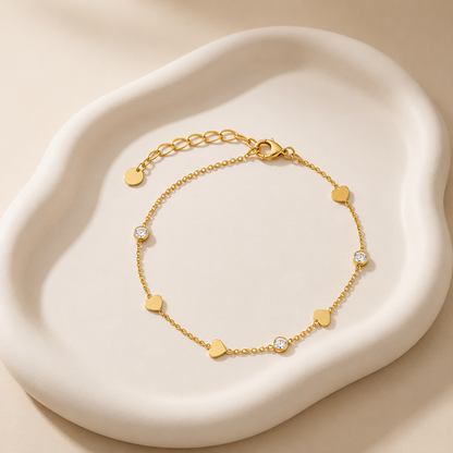 Heart & Crystal Bracelet