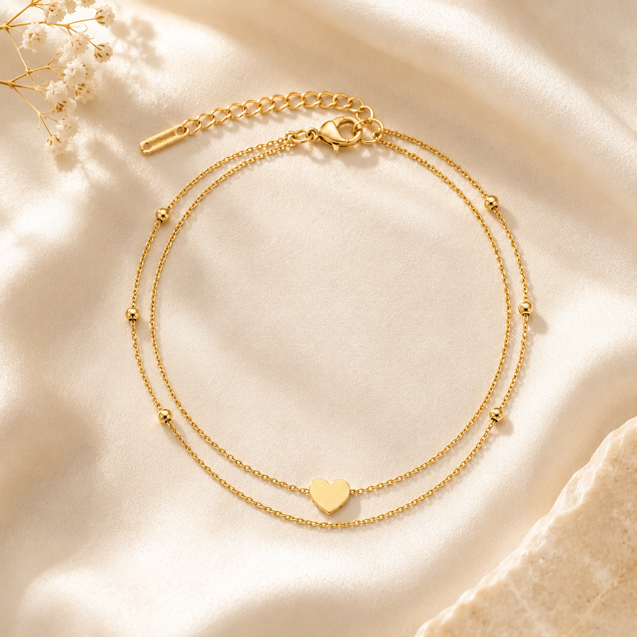 forME by MINOUS Amorette Double Layer Heart Bracelet