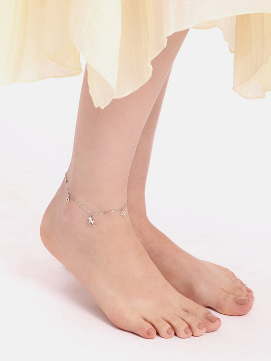 925 Silver Glow Pony Link Adjustable Anklet