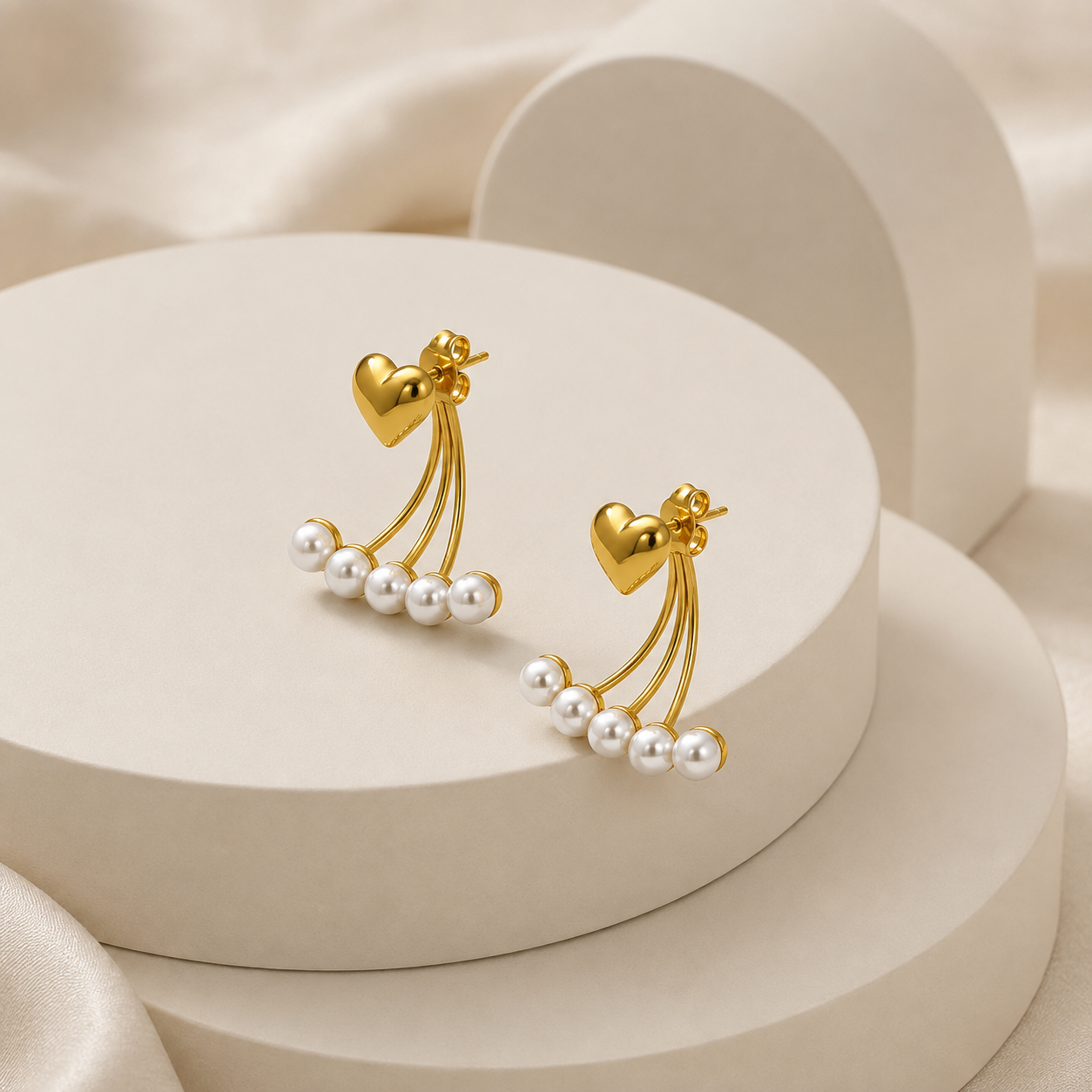 forME by MINOUS Heart Cascade Pearl Earrings