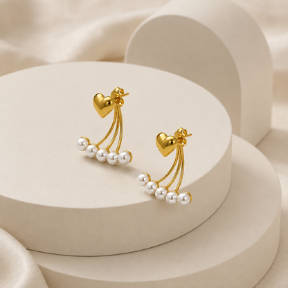 forME by MINOUS Heart Cascade Pearl Earrings