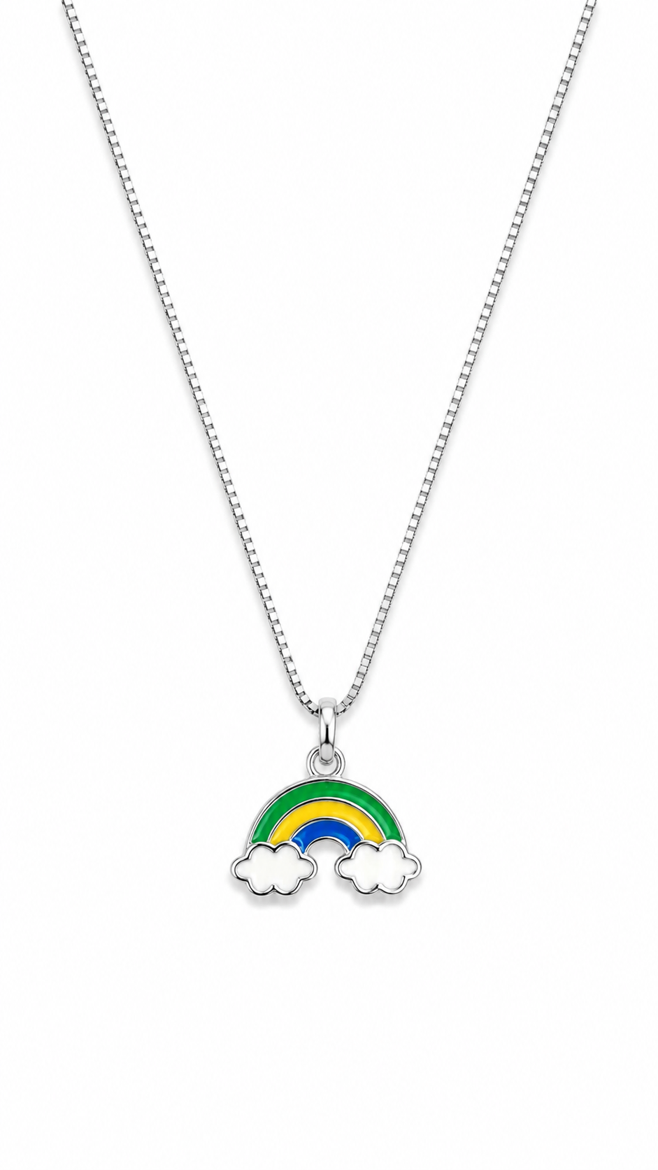 Silver Rainbow Cloud Pendant Necklace