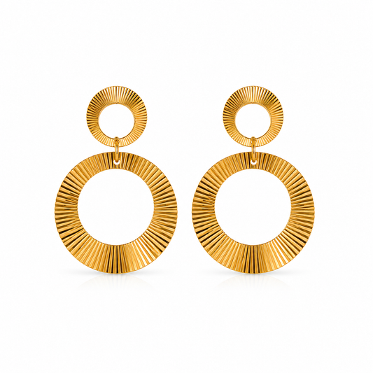 Demi fine Textured Double Hoop Earrings