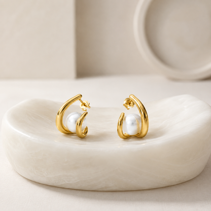 forME by MINOUS Pearl Embrace Hoop Earrings
