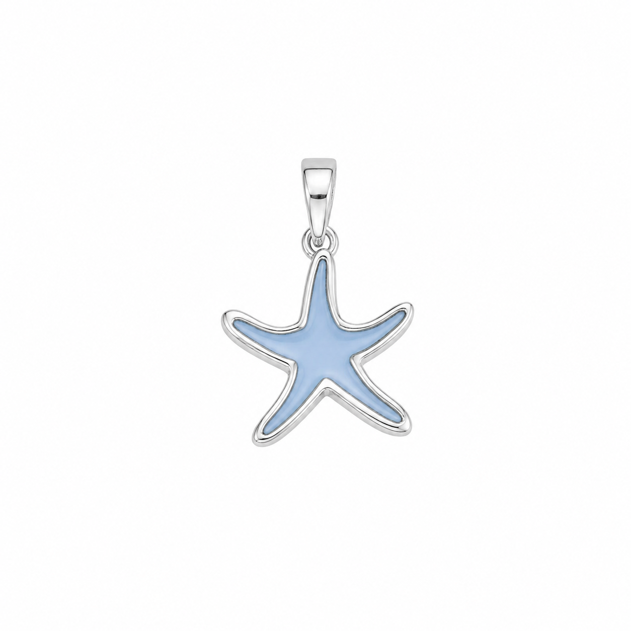 Silver Blue Starfish Pendant