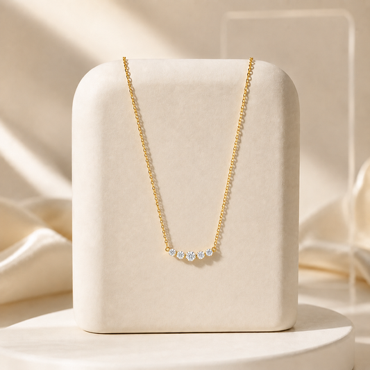 Five Sparkle Station Necklace