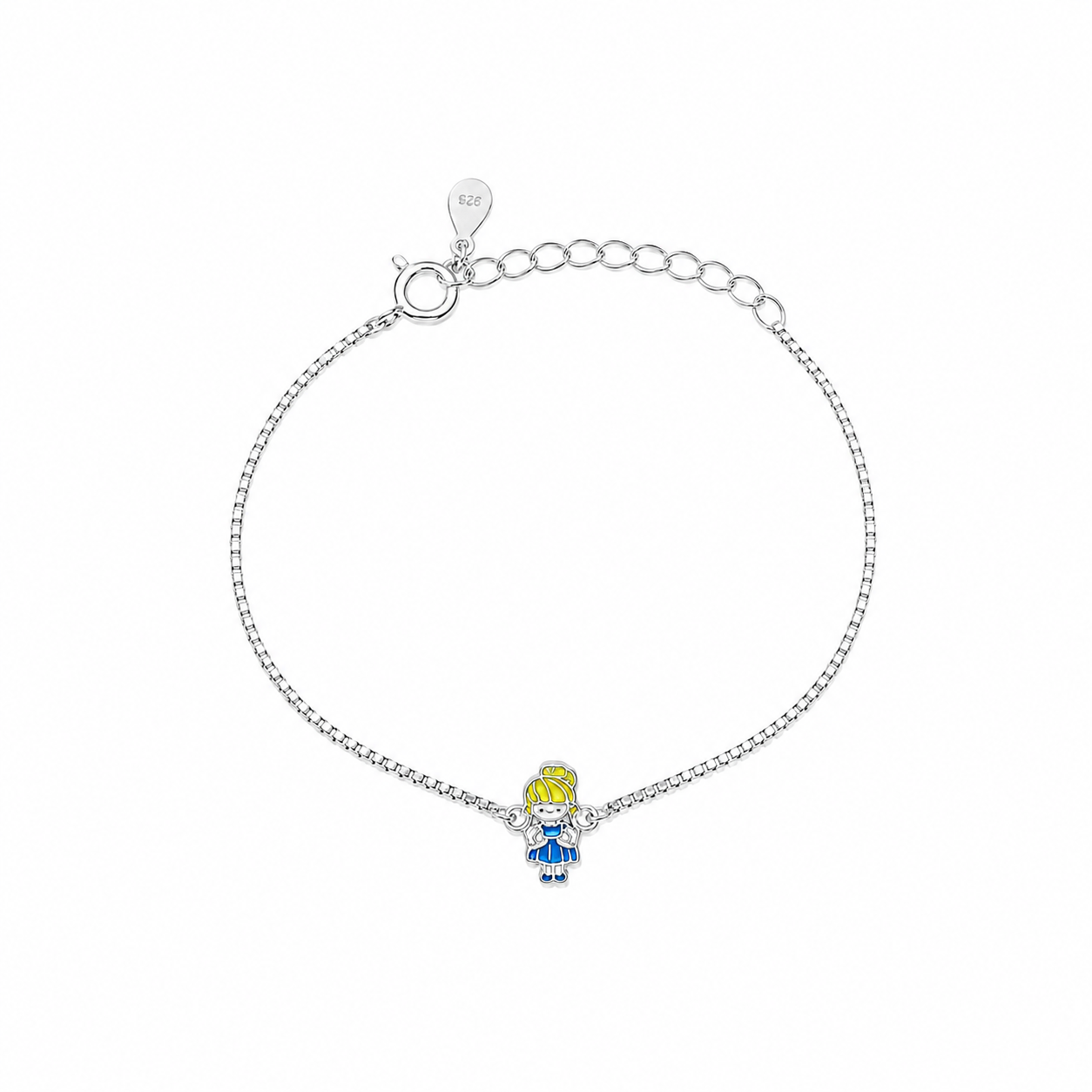 Silver Princess Enamel Kids Bracelet