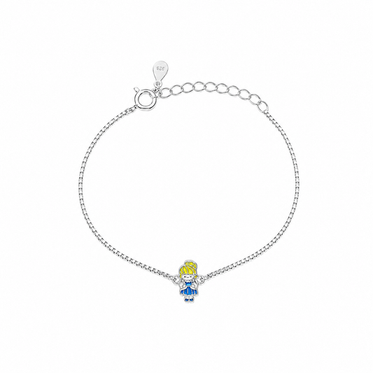 Silver Princess Enamel Kids Bracelet