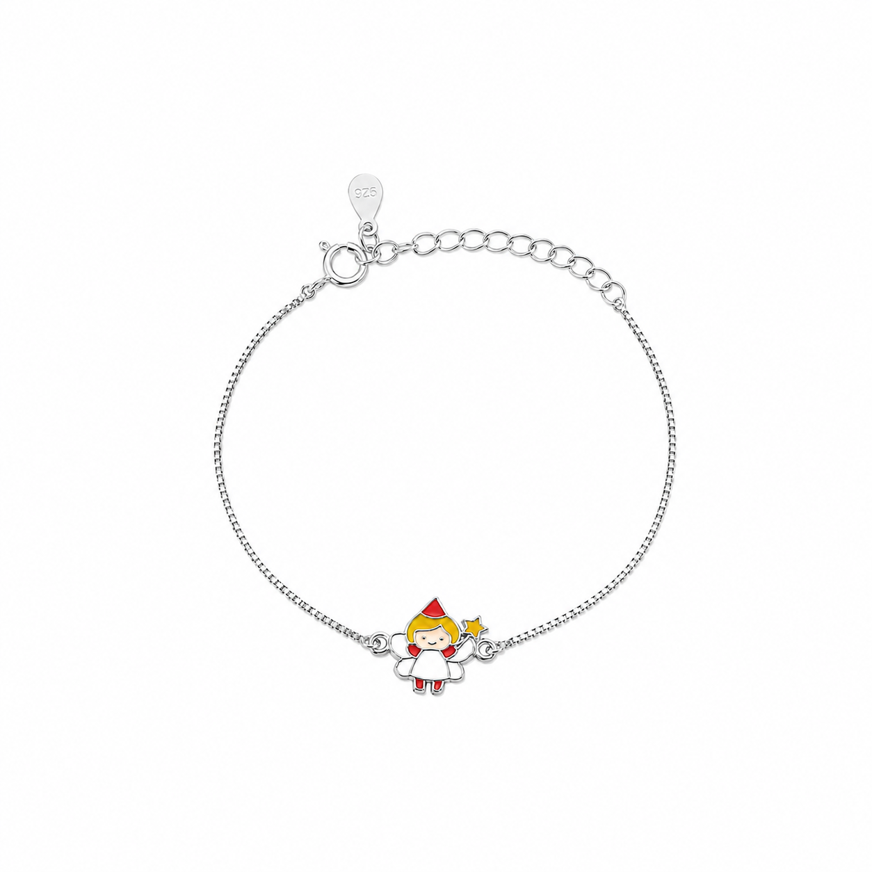 Silver Fairy Enamel Kids Bracelet