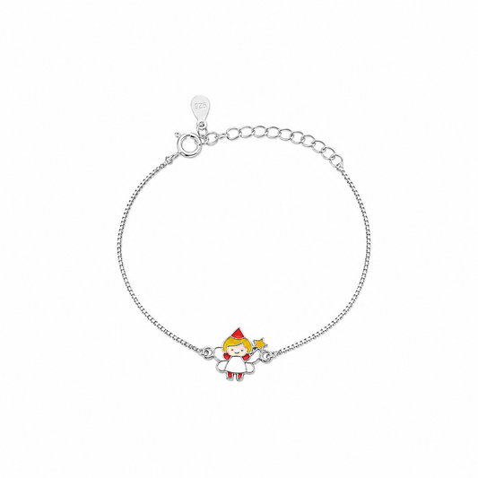 Silver Fairy Enamel Kids Bracelet