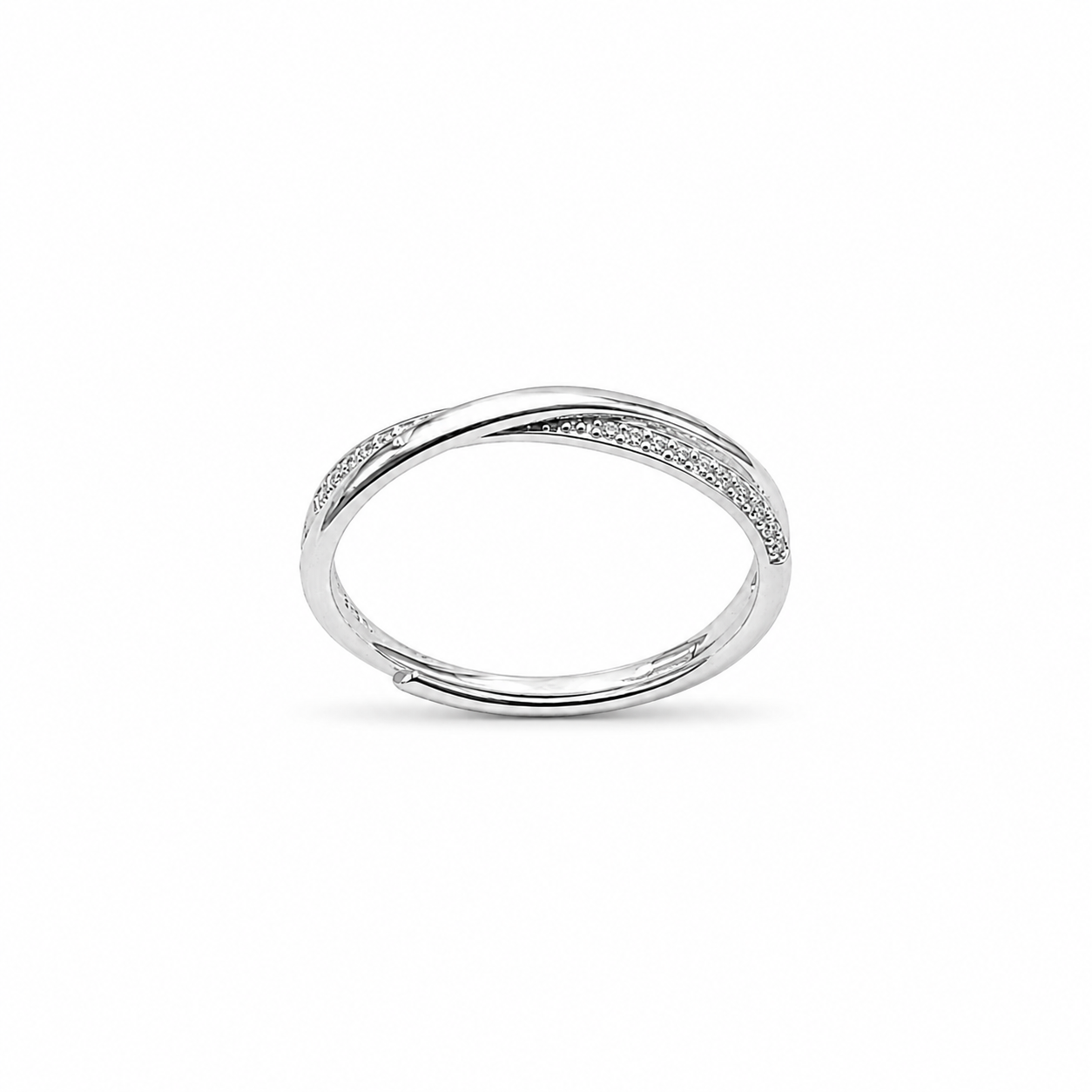 Silver Twisted Sparkle Ring