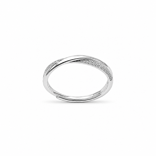 Silver Twisted Sparkle Ring