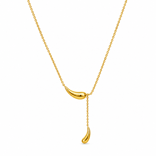 Golden Dewdrop Y-Necklace
