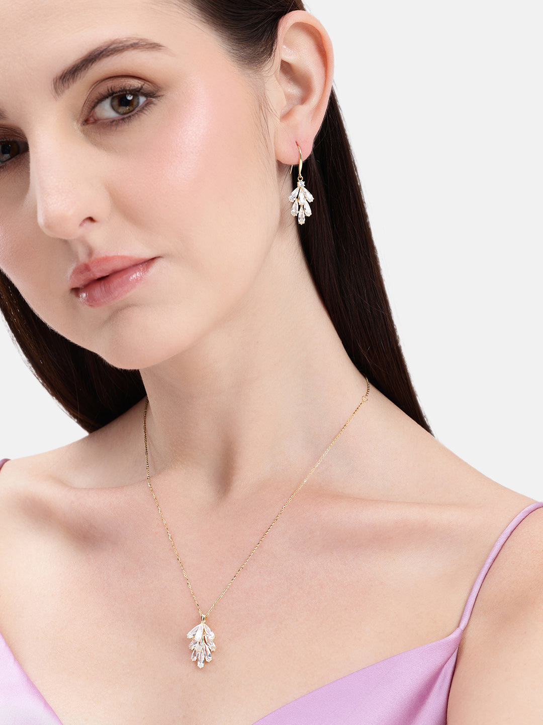 925 Silver Luxe Petal Drop Jewelry Set