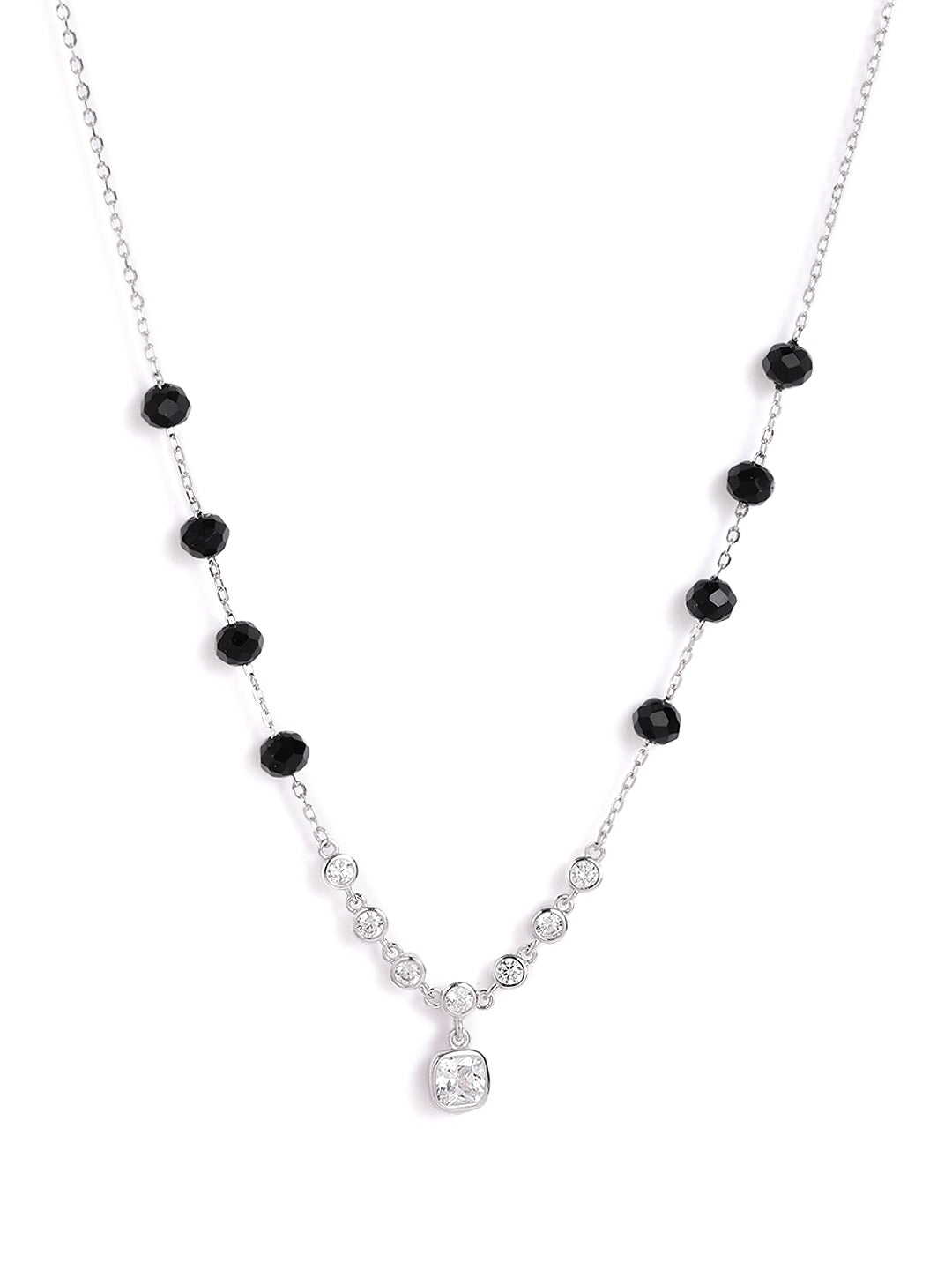 925 sterling silver mangalsutra with black beaded chain