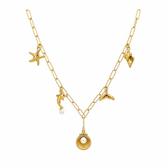 Demi Fine Ocean Charm Gold-Tone Necklace
