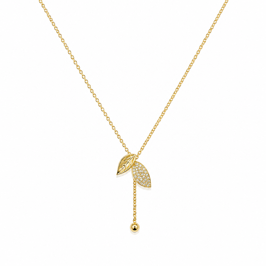 Silver Leaf Drop Necklace