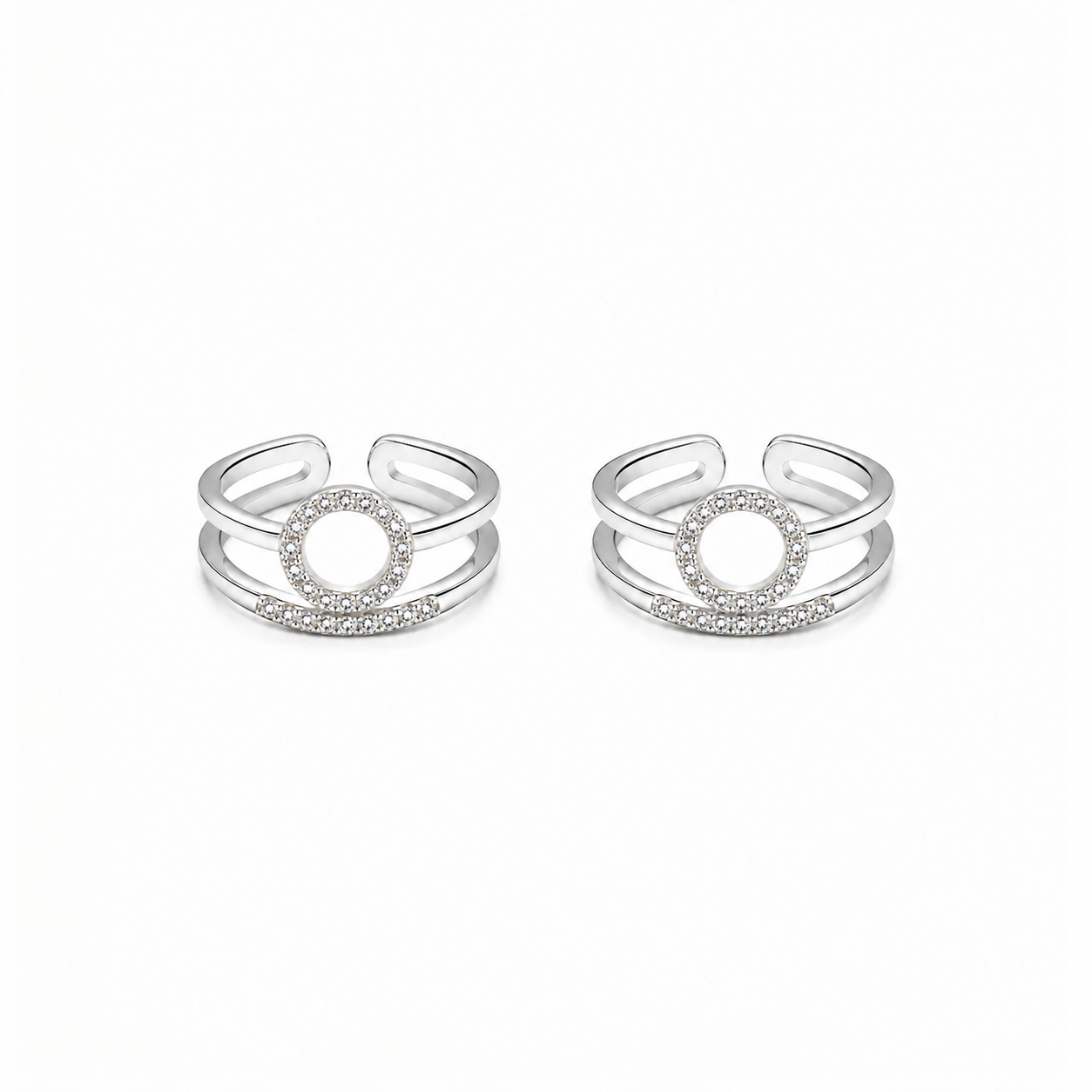 Silver Elegant Double Layer Toe Ring