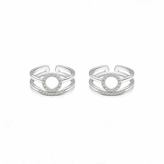 Silver Elegant Double Layer Toe Ring