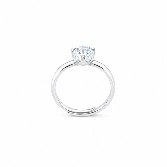Silver Elegant Solitaire Ring