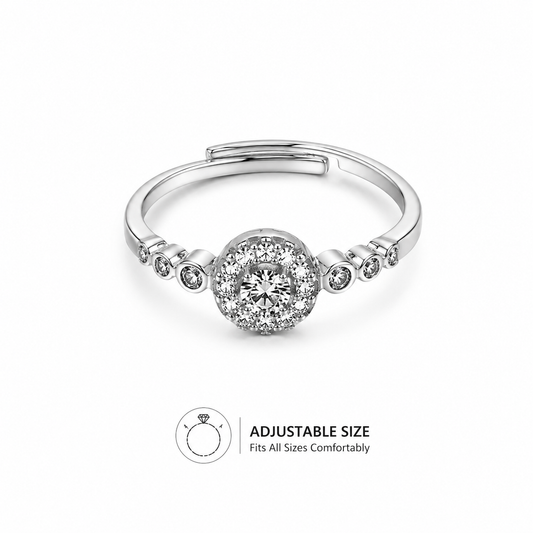 Silver Celestial Adjustable Halo Ring