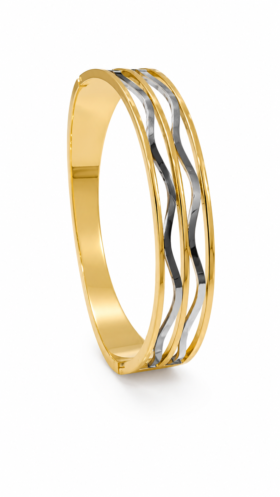 Demi Fine Dual Tone Wave Cuff Bracelet