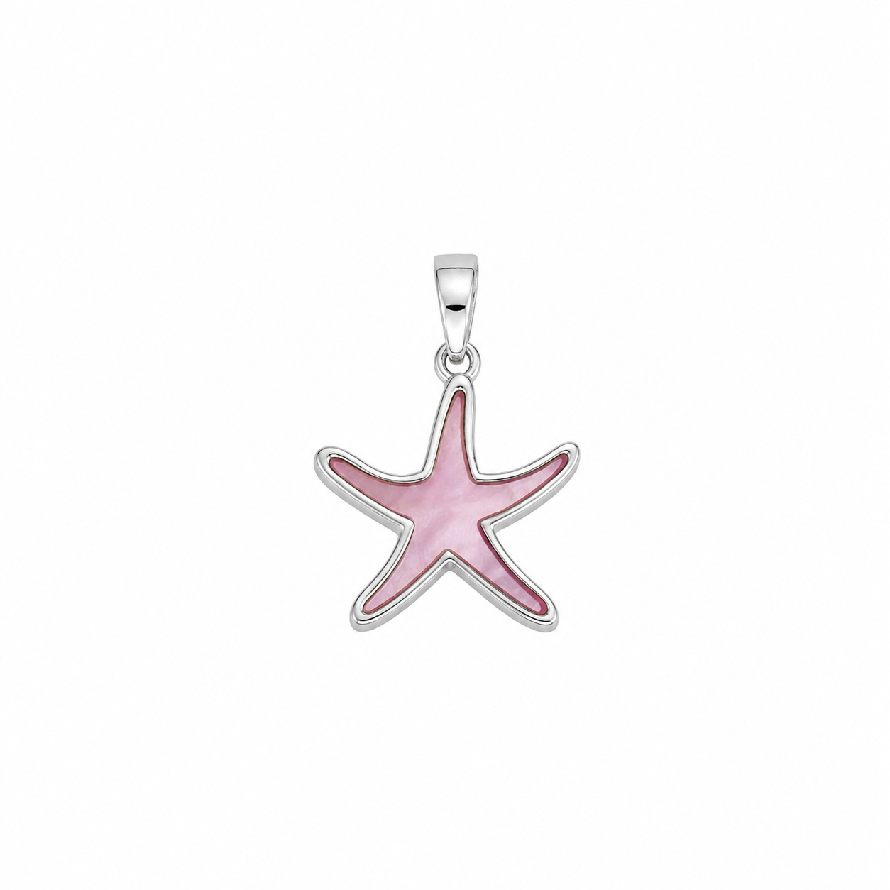 Silver Pink Starfish Pendant