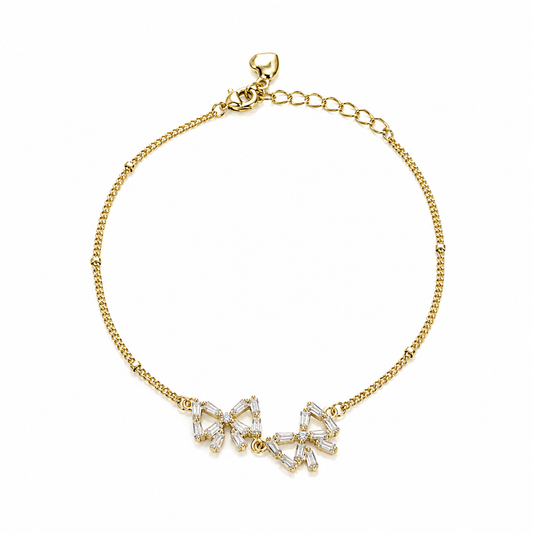 Floral Crystal Charm Bracelet