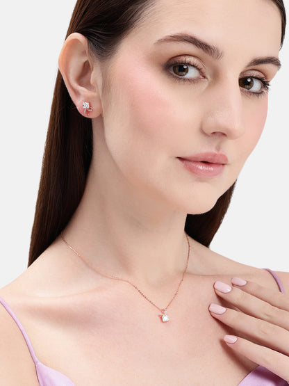 925 Silver Blush Bow Sparkle Jewelry Set
