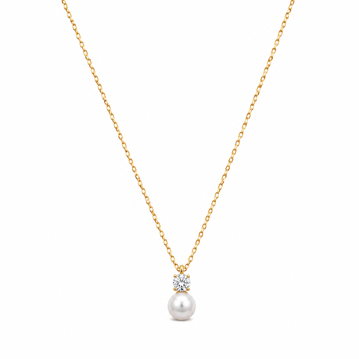 Demi Fine Pearl Drop Solitaire Necklace