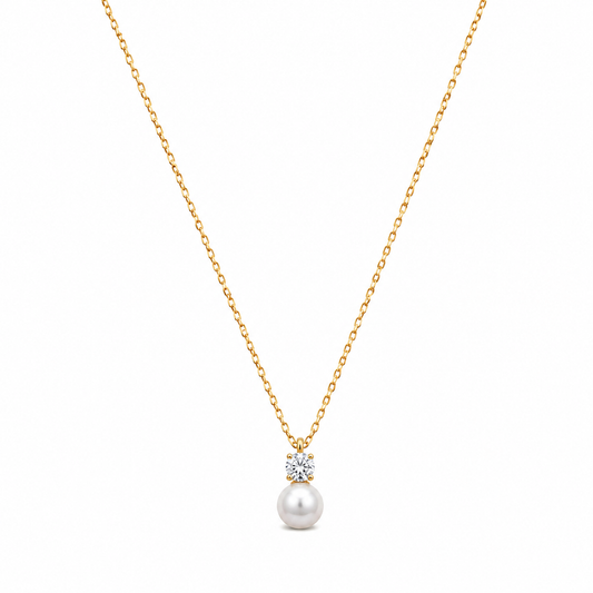 Demi Fine Pearl Drop Solitaire Necklace
