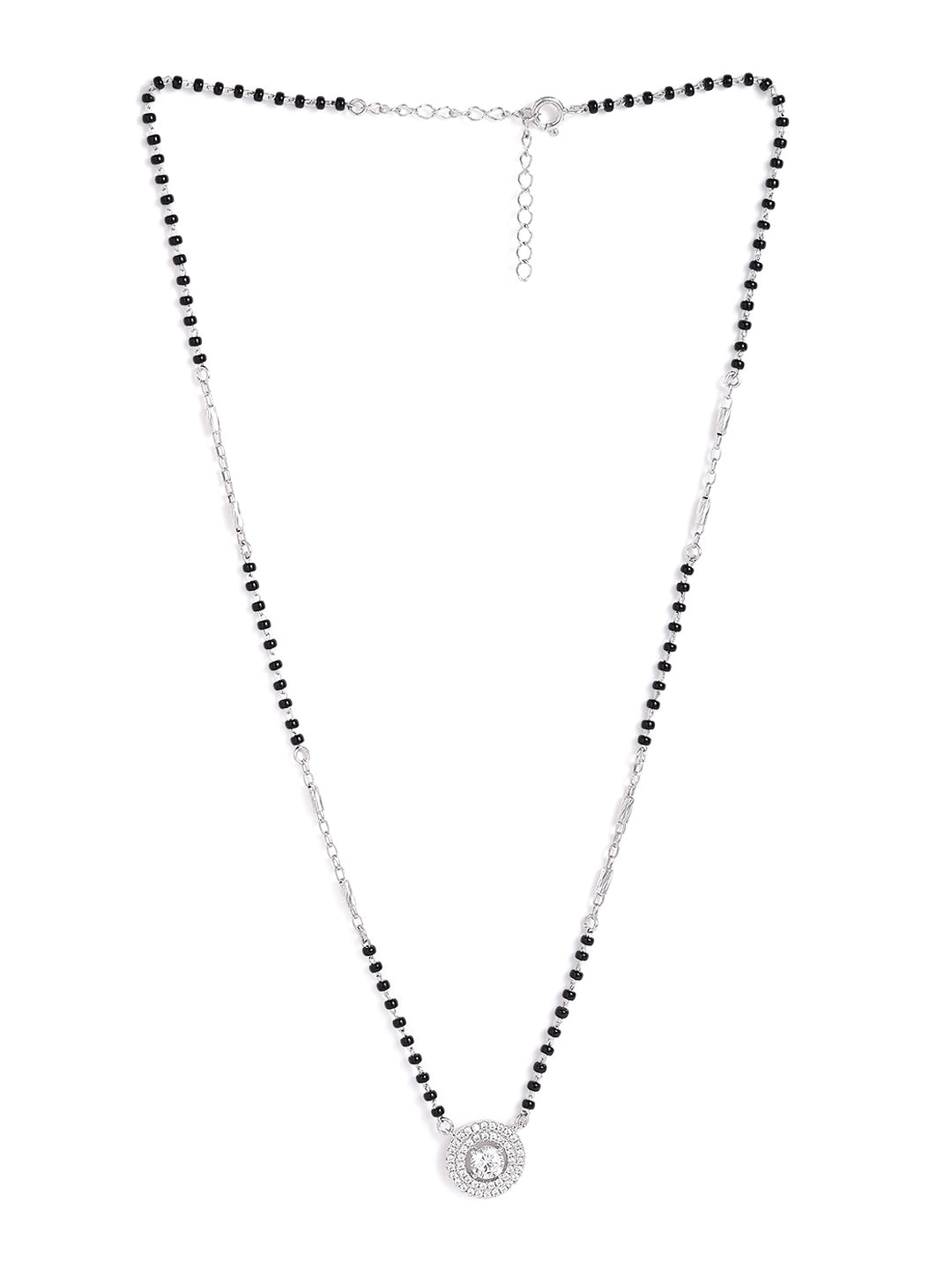 925 sterling silver mangalsutra with black beaded chain