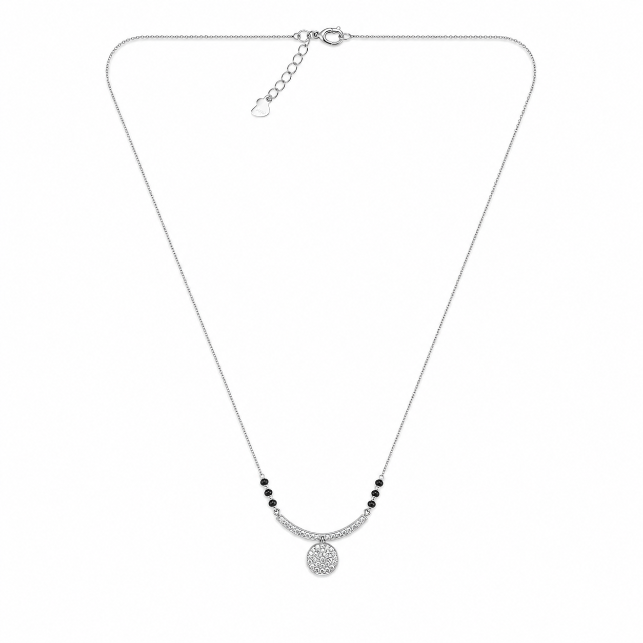 Silver Curve Charm Mangalsutra