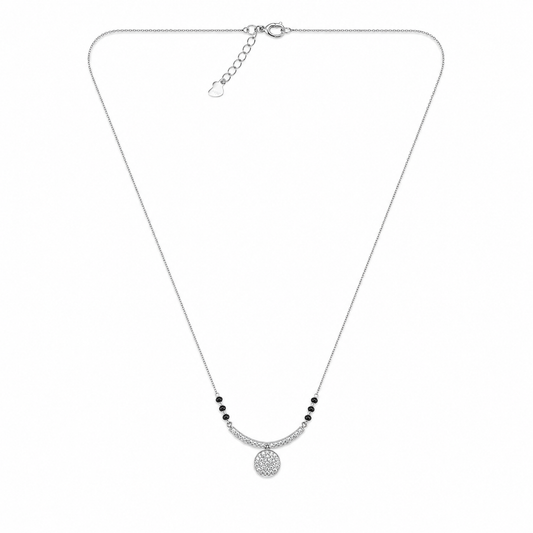 Silver Curve Charm Mangalsutra