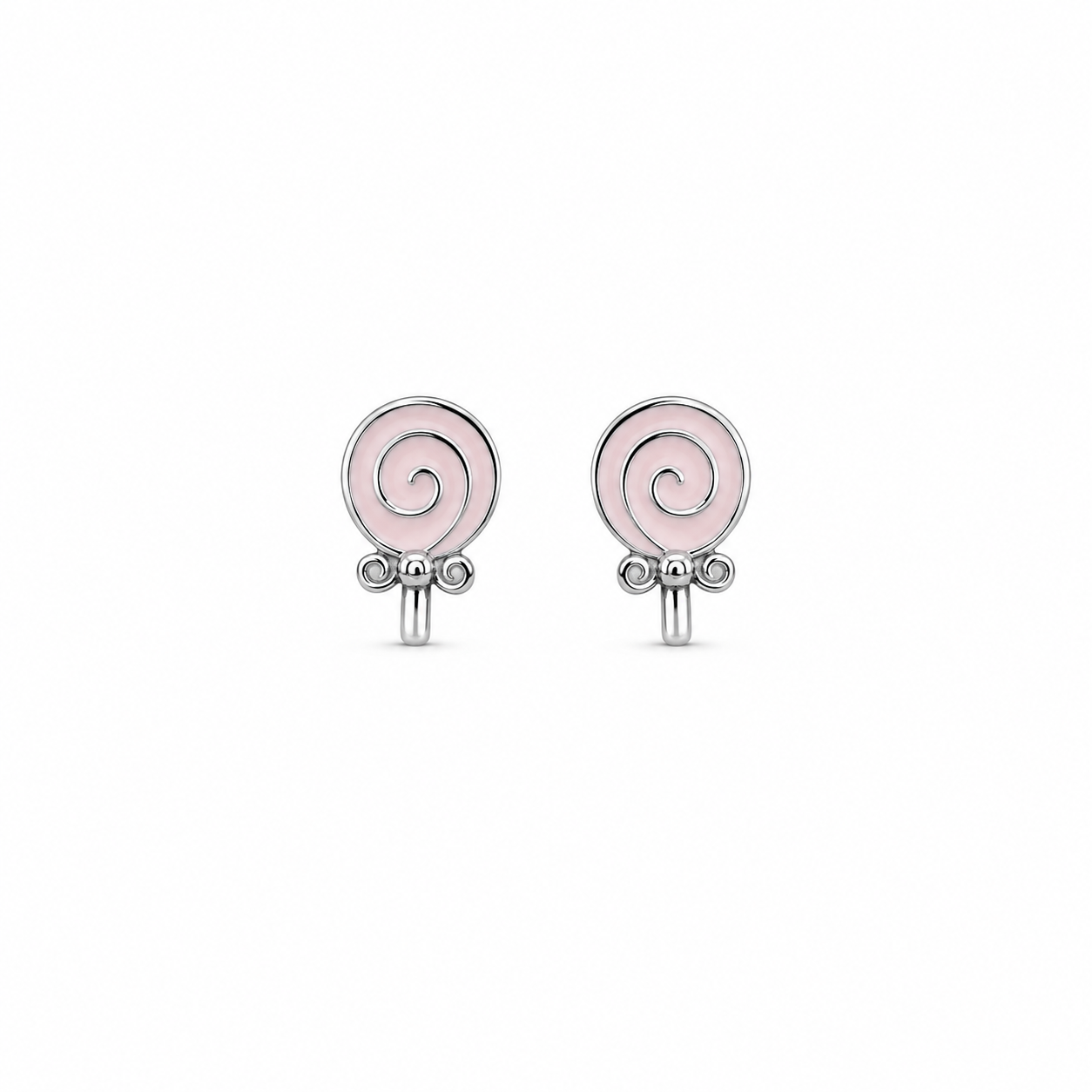 Silver Candy Swirl Stud Earrings