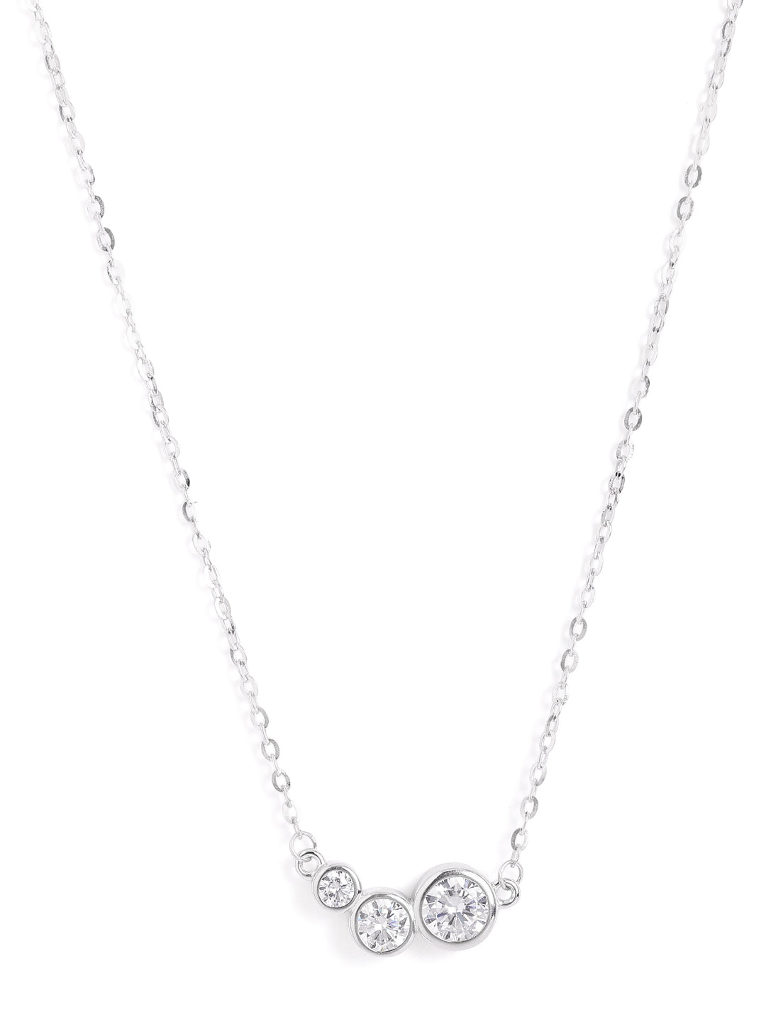 925 Silver Three-Stone Necklace
