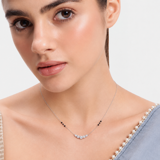 Silver Spark Curve Mangalsutra
