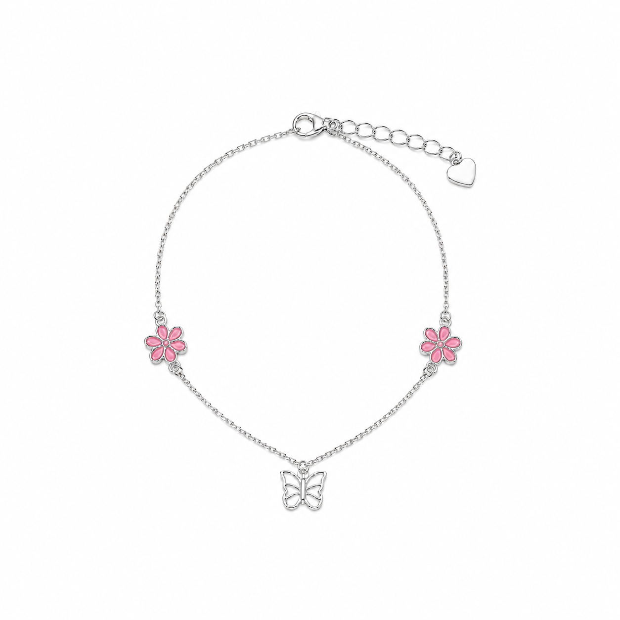 Silver Butterfly Bloom Kids Bracelet