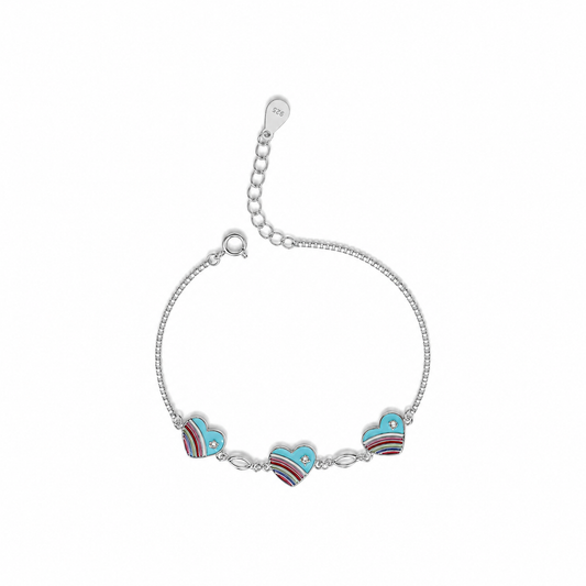 Silver Sky Heart Kids Bracelet