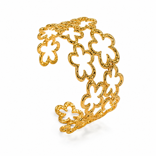 Demi Fine Floral Lattice Cuff Bracelet