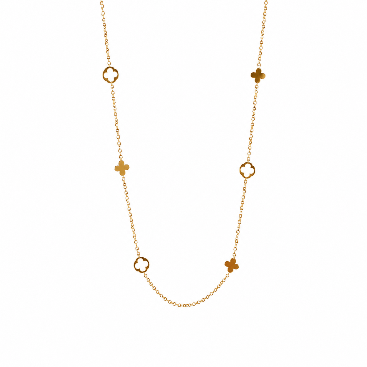 Demi Fine Clover Charm Station Necklace