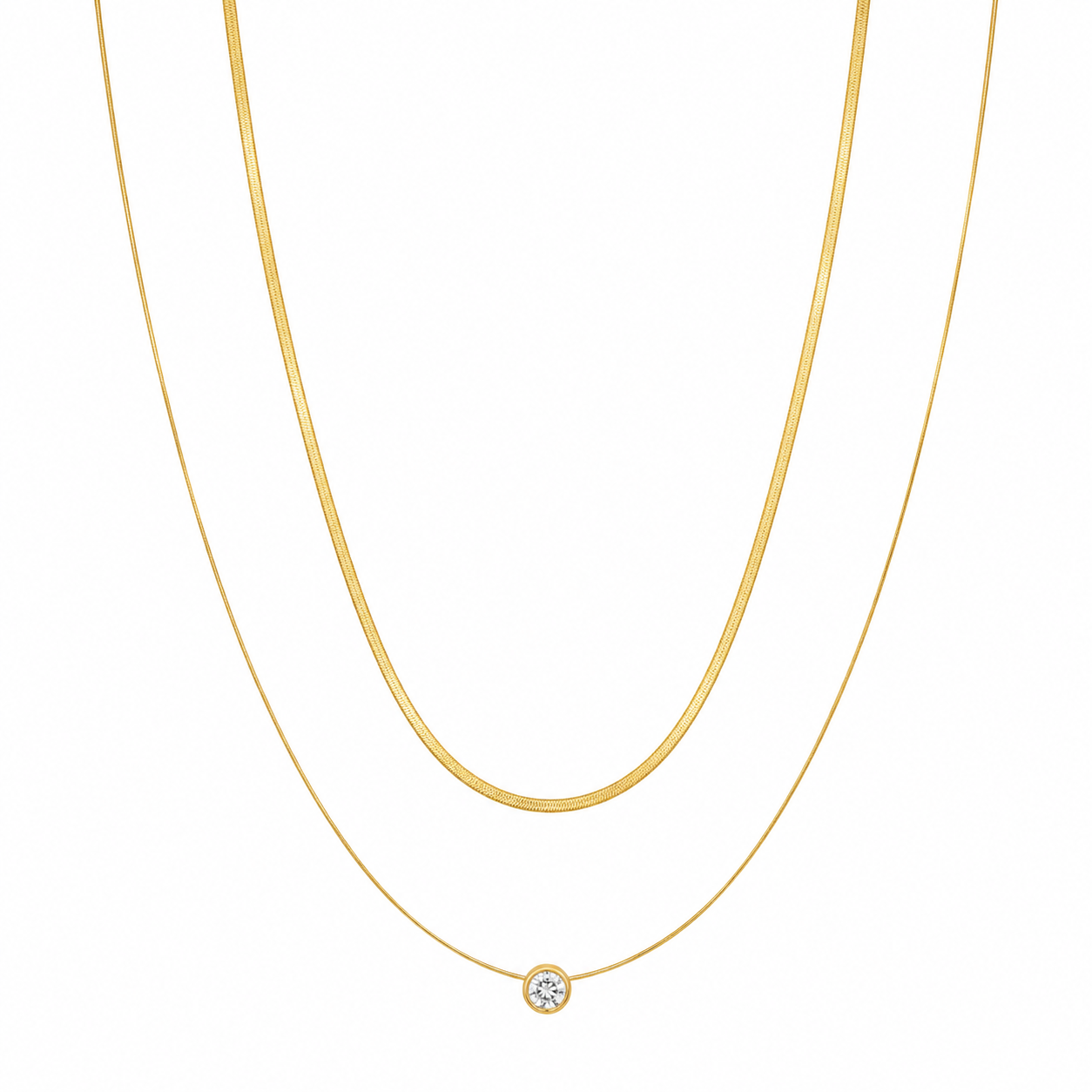 Demi Fine Crystal Drop Layered Necklace